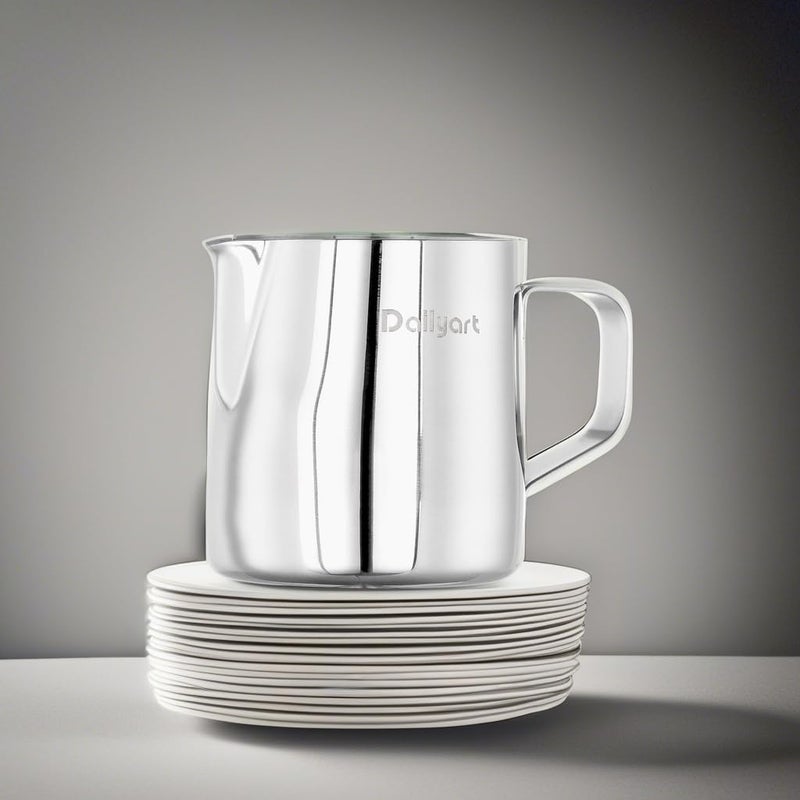 DAILY ART Milk Frothing Pitcher, Dailyart 6.8oz/200ml Milk Frother Cup 304 Stainless Steel Steaming Pitcher With Internal Scale, Espresso Accessories, Frother Pitchers For Espresso Machine Cappuccino Latte Art - Image 5